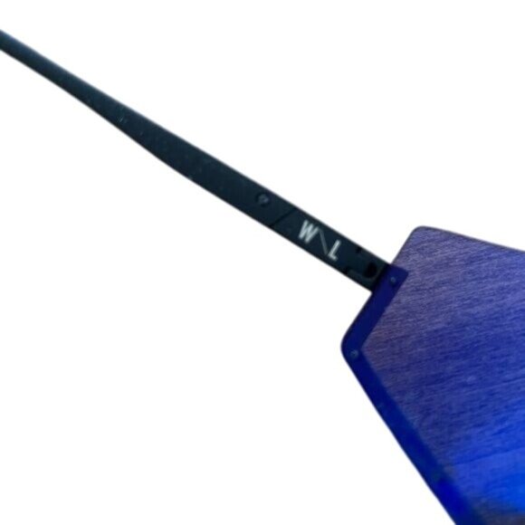 WESTWARD LEANING STUN D-FRAME MATTE-ACETATE SUNGLASSES IN BLACK/BLUE - Picture 4 of 6